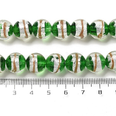 ランプワークビーズ連売り  ラウンド  グリーン  12mm  穴：1.2mm  約45個/連  19.29''（49センチメートル）&nbsp;LAMP-E036-07C-1