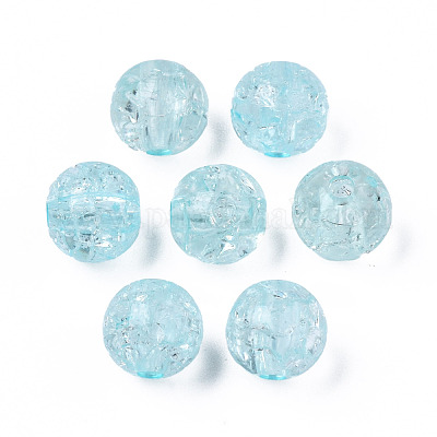 クリアクラックアクリルビーズ  ラウンド  空色  8x7mm  穴：1.8~2mm  約1745個/500g&nbsp;MACR-S373-66-N07-1