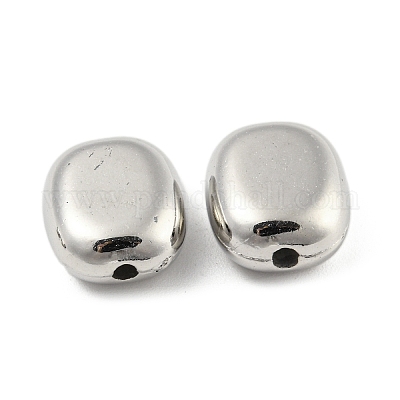 CCBプラスチックビーズ  プラチナ  オーバル  12.5x10.5x5.5mm  穴：1.8mm&nbsp;CCB-P013-25B-P-1