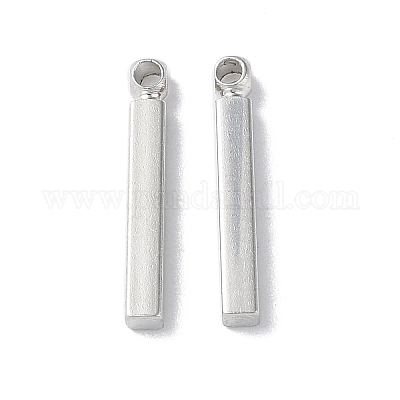 真鍮チャーム  長方形  プラチナ  15x2x2mm  穴：1.2mm&nbsp;FIND-E042-06P-1