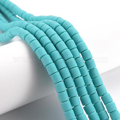 樹脂粘土ビーズ連売り  コラム  ターコイズ  5~7x6mm  穴：1.5~2mm  約61~69個/連  15.74インチ&nbsp;CLAY-T001-C04-1