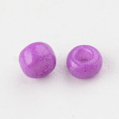 焼付塗装ガラスシードビーズ  ミディアム蘭  8/0  3mm  穴：1mm  約10000個/袋&nbsp;SEED-S002-K13-1