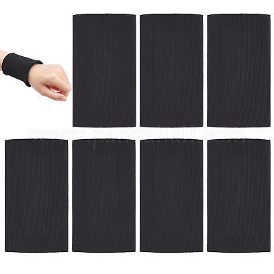 ポリエステルリブ生地  カフス作り用  ブラック  155x85x2mm&nbsp;DIY-WH0578-09-1