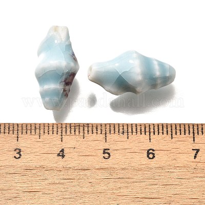 手作りの陶器ビーズ  巻き貝  淡いターコイズ  20x10.5x10mm  穴：1.8mm&nbsp;PORC-H013-03-16-1