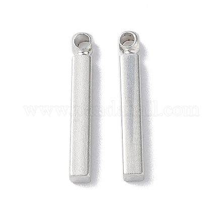 真鍮チャーム  長方形  プラチナ  15x2x2mm  穴：1.2mm&nbsp;FIND-E042-06P-1