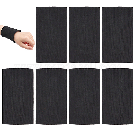 ポリエステルリブ生地  カフス作り用  ブラック  155x85x2mm&nbsp;DIY-WH0578-09-1