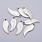 CCB Plastic Pendants, Leaf, Platinum, 39.5x14x2mm, Hole: 2.5~3mm