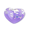 Resin Cabochons, with Shell Chip, Heart, Medium Purple, 13x16x5mm