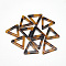Cellulose Acetate(Resin) Pendants, Tortoiseshell Pattern, Triangle, Goldenrod, 17.5x21.5x2.5~3mm, Hole: 1mm