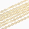 Brass Cable Chains, Soldered, Flat Oval, Golden, 2x1.8x0.1mm
