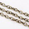 Iron Cable Chains, Unwelded, Round, with Spool, Antique Bronze, 5x4x1mm, about 32.8 Feet(10m)/roll