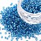 Glass Bugle Beads, Silver Lined, Dodger Blue, 1.8~2.2x1.8~2mm, Hole: 0.8~0.9mm, about 15000pcs/pound
