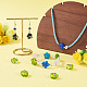 10個の手作りランプワークビーズ  バンピー  花  黄緑  13.5~14x14.5~15x7~8mm  穴：1.4mm&nbsp;LAMP-TADJ0001-01H-6