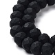 ガラスビーズ連売り  多面カット  艶消し  ロンデル  ブラック  10mm  穴：1mm  約60~61個/連  46~48cm&nbsp;EGLA-A034-P10mm-MD18-4