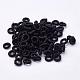 ポリエステルファブリックビーズ  リング  ブラック  6x2mm  穴：3mm  約200個/袋&nbsp;WOVE-N003-05-1