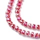 ガラスビーズ連売り  多面カット  フラットラウンド  レッド  8x5mm  穴：1.5mm  約78~80個/連  20.47~21.25インチ（52~54cm）&nbsp;GLAA-G095-05F-3