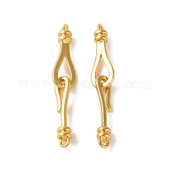 真鍮製S字クラスプ  カドミウムフリー＆ニッケルフリー＆鉛フリー  18KGP本金メッキ  33mm  穴：1.4mm