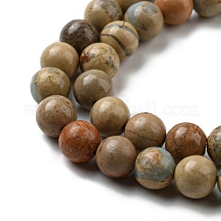 天然アクアテラジャスパービーズ連売り  印象ジャスパー  ラウンド  8mm  穴：1mm  約48個/連  15.7インチ（40cm）&nbsp;G-E444-14B-8mm