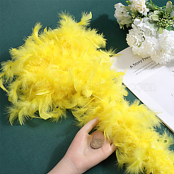ダンス用七面鳥の羽の綿毛ボア  結婚式  クラフトパーティードレスアップ  ハロウィンコスチュームデコレーション  きいろ  180x5mm  1m/連について&nbsp;DIY-WH0568-10B