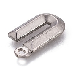 変色しにくい304ステンレススチールペンダント  アルファベット  文字.u  16x8.5x2mm  穴：1.4mm&nbsp;STAS-H119-01P-U