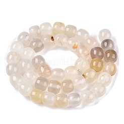 天然ホワイトアゲート瑪瑙ビーズ連売り  バレル  10~10.5x9~9.5mm  穴：1.2mm  約41~43個/連  14.37~16''（36.5~40センチメートル）&nbsp;G-T138-135