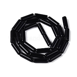 オペークソリッドカラーガラスビーズ連売り  ラッパ  ブラック  12.5~13x4~4.5mm  穴：0.6~0.9mm  約28~29個/連  14.57~15.16インチ（37~38.5cm）&nbsp;GLAA-N070-01A-C06