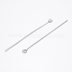 変色しにくい304ステンレススチール製アイピン  ステンレス鋼色  50x0.6mm  穴：2mm&nbsp;STAS-H434-47P