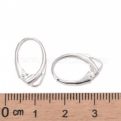 925スターリングシルバーレバーバックフープピアスのパーツ  銀  17x11x1.5mm  穴：3.5x1mm  ピン：0.8mm  約15pairs / 20グラム&nbsp;STER-M104-02S