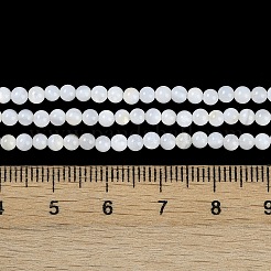 天然養殖淡水貝ビーズ連売り  ラウンド  フローラルホワイト  3mm  穴：0.5mm  約125~128個/連  14.5~14.65''（37~37.2センチメートル）&nbsp;BSHE-H109-03A