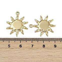 304ステンレスペンダント  太陽のチャーム  ゴールドカラー  23.5x19.5x1.5mm  穴：1.5mm&nbsp;STAS-D363-03G