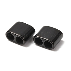 304ステンレススチールマルチ連リンク  レザーコードブレスレット作り用  台形  ブラック  10.5x9x5.5mm  穴：4mm&nbsp;STAS-I091-20EB