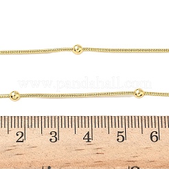 1.2mmの真鍮製ボールラウンドスネークチェーンネックレス（女性・男性用）  ラックめっき  長持ちメッキ  鉛フリー＆カドミウムフリー  18KGP本金メッキ  18.31インチ（46.5cm）&nbsp;X-NJEW-F350-03G