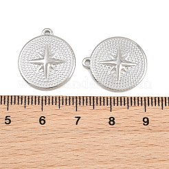 304ステンレスペンダント  コンパスチャーム  ステンレス鋼色  19x17x2mm  穴：1.2mm&nbsp;SA-CBAB51A-19P
