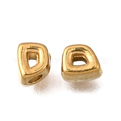 304ステンレススチールビーズ  イオンプレーティング（ip）  最初の文字d  18KGP本金メッキ  4x3.5x3mm  穴：1.4mm&nbsp;STAS-L315-051G