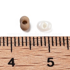 ガラスビーズ  オーバル  DIYブレスレットアクセサリー  ホワイト  4x3x2mm  穴：0.8mm&nbsp;GLAA-U003-01N