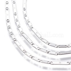 変色しにくい304ステンレススチールリンクチェーン  溶接されていない  ステンレス鋼色  5.5~10x2x0.2mm&nbsp;CHS-P007-30P
