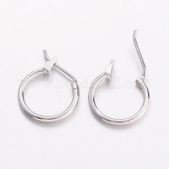 真鍮製フープピアス  ニッケルフリー  プラチナカラー  14x1.5mm&nbsp;LS-X-EC261-NF