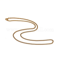 304ステンレススチールカーブチェーンネックレス  スプリングリングの留め金と  ゴールドカラー  17.05インチ（43.3cm）  2mm&nbsp;NJEW-JN02908