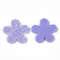 不織布コスチュームアクセサリー  プラスチックと樹脂のラインストーン  髪のパーツのアクセサリー  花  ライラック  36x37x3.5mm&nbsp;FIND-T063-006B-08