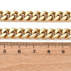 7mm 304ステンレススチール製キューバンリンクチェーンネックレス（ユニセックス）  イオンプレーティング（ip）  18KGP本金メッキ  23.78インチ（60.4cm）&nbsp;NJEW-K295-01A-G