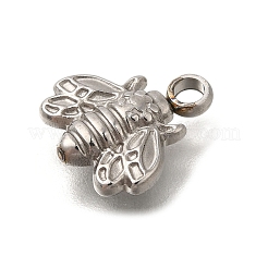 変色防止304ステンレススチールチャーム  ミツバチのチャーム  ステンレス鋼色  10.5x9.5x2mm  穴：1.8mm&nbsp;STAS-M075-13P