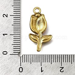304ステンレススチールエナメルペンダント  花  イオンプレーティング（ip）  18KGP本金メッキ  22.5x11.5x3mm  穴：1.6mm&nbsp;STAS-Z163-29G