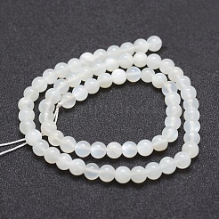 天然ホワイトムーンストーンビーズ連売り  ラウンド  6mm  穴：1mm  約66個/連  15.5インチ（39.5cm）&nbsp;G-J373-13-6mm