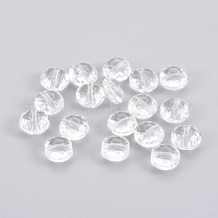 模造オーストリアクリスタルビーズ  グレードAAA  k9ガラス  多面カット  フラットラウンド  透明  6x3.5mm  穴：0.7~0.9mm&nbsp;SWAR-F053-6mm-01
