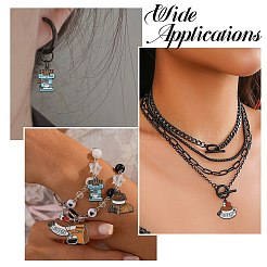 20個4スタイルアロイエナメルペンダント  ブラック  ミックスカラー  23~25x17~25.5x1.5mm  穴：1.5~1.6mm  5個/スタイル&nbsp;ENAM-CJ0007-56