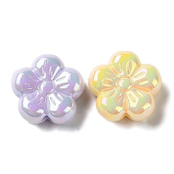 UVメッキアクリルビーズ  虹色の  花  ミックスカラー  22x23x9.7mm  穴：3mm&nbsp;PACR-E003-03