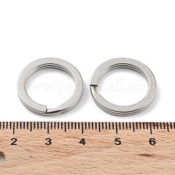 変色しない304ステンレススチール製スプリットキーリング  キーホルダー留め金のパーツ  ステンレス鋼色  20x2mm  単線：1mm&nbsp;LS-STAS-Q314-01C-P