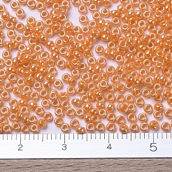 MIYUKIラウンドロカイユビーズ  日本製シードビーズ  （rr423)不透明な淡いオレンジ色の光沢  11/0  2x1.3mm  穴：0.8mm  約1100PCS /ボトル  10 G /ボトル&nbsp;SEED-JP0008-RR0423