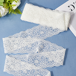 5ヤードのフラットコットンレースリボン  DIYのジュエリーには  誕生日の結婚式のパーティーの装飾  ホワイト  2-3/4インチ（70mm）  約5.00ヤード（4.57m）/セット&nbsp;OCOR-GF0004-71B-02