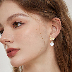 ABSプラスチックパールペンダント100個  ラウンド  合金ループ付き  ホワイト  11x8mm  穴：1.6mm&nbsp;FIND-BM0001-39A-G